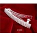 Hair Barrette – 12 PCS 3-Row Clear Rhinestone w/ French Clip - BT-6553